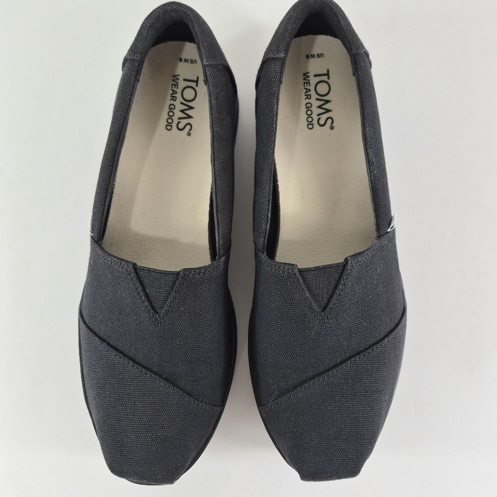 Sz 8 Toms Alpargata canvas platform flats - Picture 3 of 12